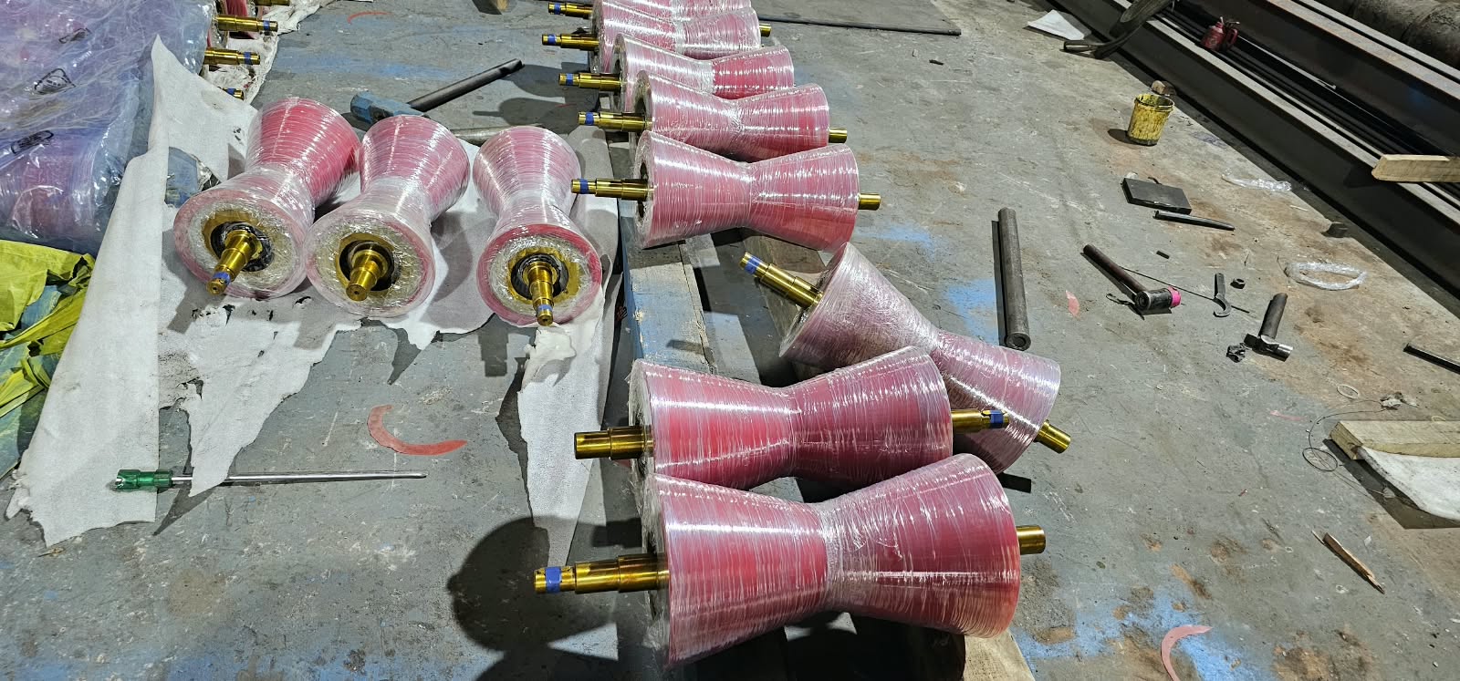 Split PU conveyor rollers